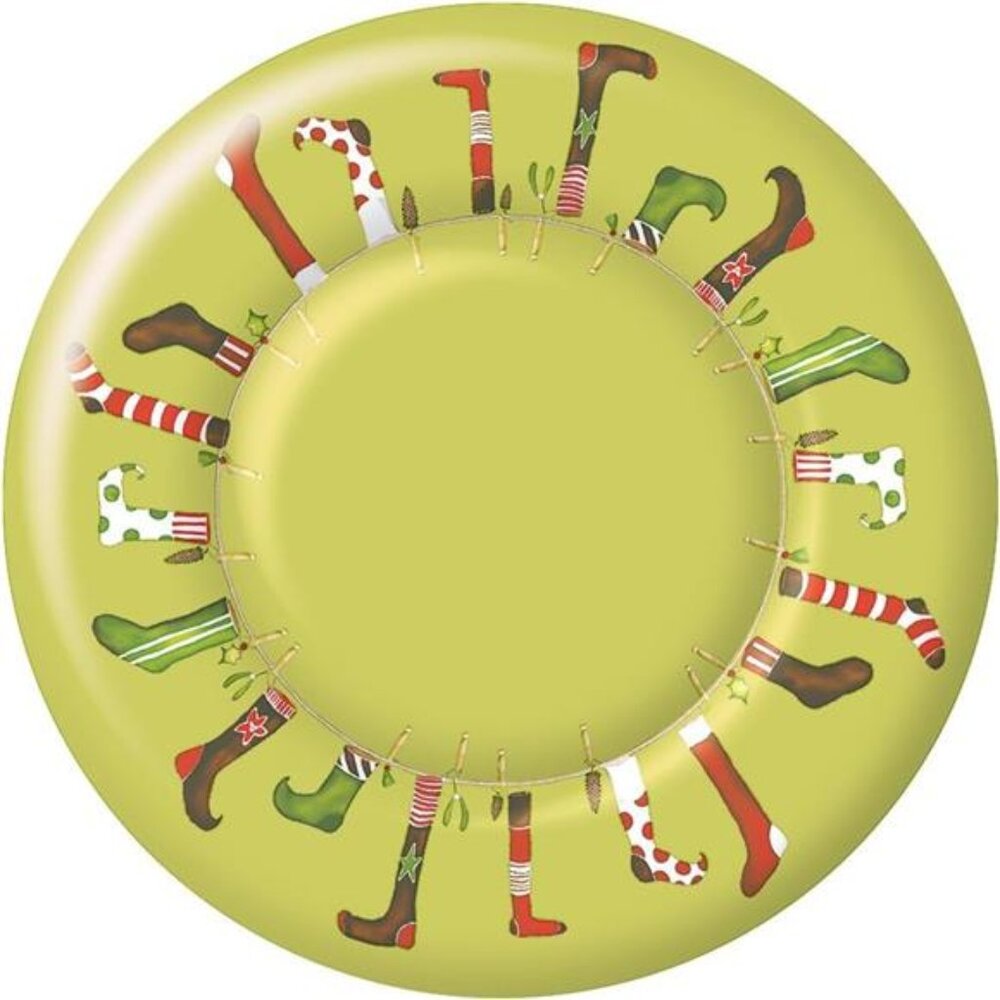 8 Paper Dessert Plates, Crazy Christmas Stocking Boston International